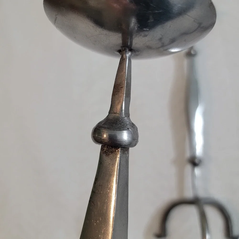Set of 3 Brutalist‎ Handmade Metal Candlesticks MCM Midcentury Modern Rustic